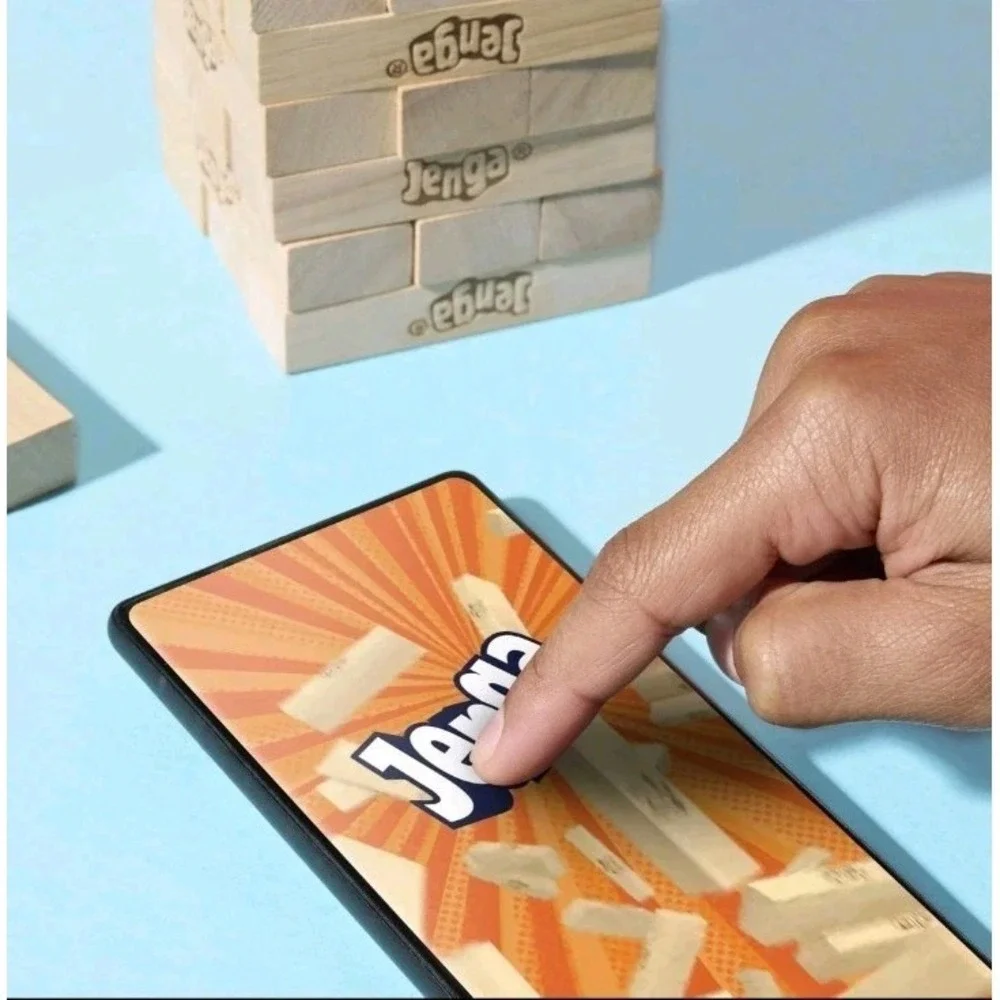 Official Hasbro Jenga Game Wood Block Stacking Tower with Digital Die‎ Ages 6+